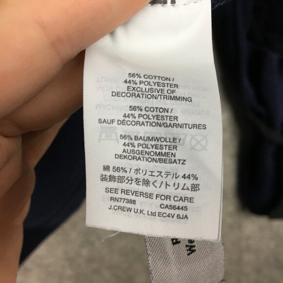 J Crew Sweater S Navy Blue Solid Crewneck Tie Ribbon Cuffs Casual Sweatshirt - Picture 6 of 9